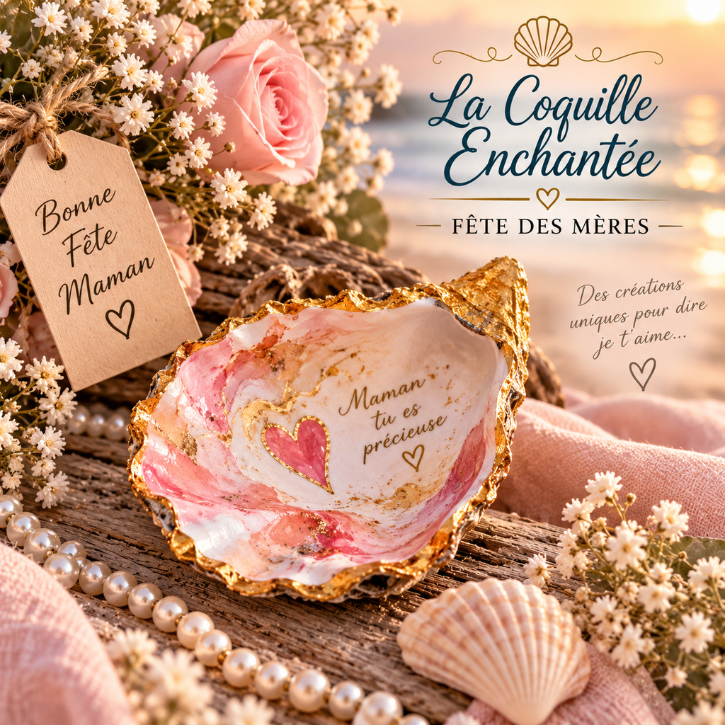 Coquille d’huître décorée pour la fête des mères