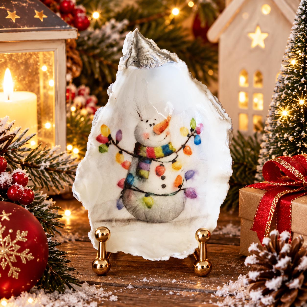 Coquille décorative artisanale de Noël – Création unique