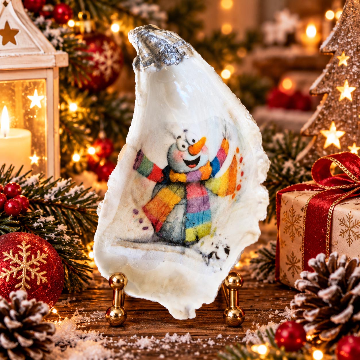 Coquille décorative artisanale de Noël – Création unique